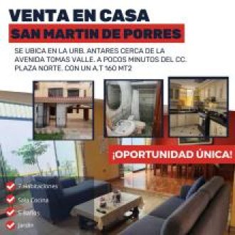 Vendo Casa - San Martin de Porres Urb Antares cerca cdra 20 tomas valle